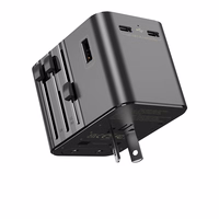 JELLICO universalus kelioninis adapteris S9 PD 2xUSB-C + 1xUSB 3.4A Max 2500W juodas