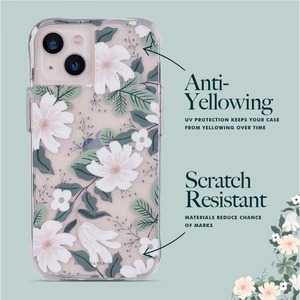 Rifle Paper Clear dėklas, skirtas iPhone 14 Plus, „Willow“ rašto