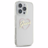 Guess IML Heart dėklas telefonui iPhone 16 Pro - skaidrus