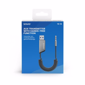 Savio TR-16 siųstuvo AUX adapteris su laisvų rankų funkcija, Bluetooth 5.3, Google Assistant / Siri