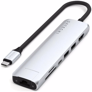 Adapteris HUB 7in1 USB C Satechi Slim ST-P7SS sidabrinis