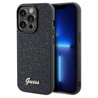 Guess Disco Metal Script dėklas telefonui iPhone 14 Pro - juodas