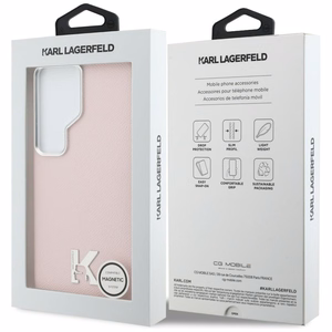 Dėklas Karl Lagerfeld K Metal Logo MagSafe Samsung Galaxy S26 Ultra rožinis