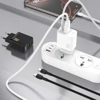 Dudao A26TCEU PD QC 25W GaN USB-A USB-C Wall Įkroviklis with USB-C Laidas - Juodas