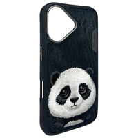 Nimmy Big Eyed Pet 2.0 Panda Dėklas telefonui iPhone 16 - juodas