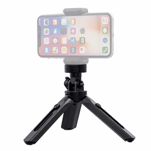 Mini trikojis asmenukių lazda laikiklis telefonui, kamerai ir GoPro, 16-21 cm - juodas