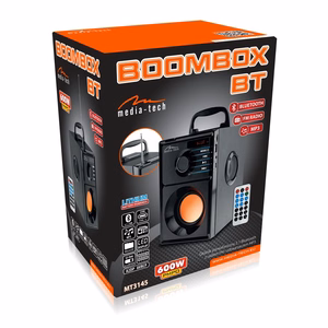 Media-Tech Boombox BT MT3145 V2 – nešiojamasis stereofoninis garsiakalbis, 15 W, juodas