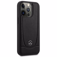 Mercedes MEHCP15XARMBK iPhone 15 Pro Max 6.7" juodas kietas odinis dėklas telefonui Urban