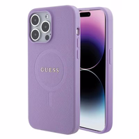 Guess GUHMP15XPSAHMCU iPhone 15 Pro Max 6.7" violetinis/violetinis kietas dėklas Saffiano MagSafe