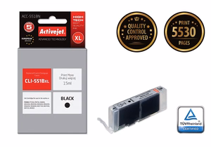 Activejet ACC-551BN – juodo rašalo kasetė, pakeičia Canon CLI-551BK, 15 ml, Supreme