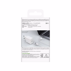 Puro PROLITE 30W sieninis įkroviklis USB-C - baltas