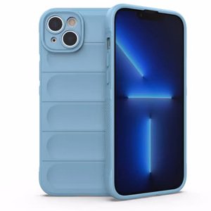 Чехол Magic Shield для iPhone 14 Plus гибкий бронированный светло-голубой