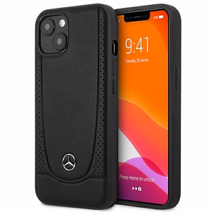Mercedes MEHCP14MARMBK iPhone 14 Plus 6.7 "juodas / juodas kietasis dėklas odinis Urban
