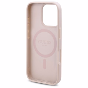 Guess GUHMP16LP4ROPEMCP iPhone 16 Pro 6.3" rožinė/rožinė kietas dėklas 4G Gėlių Raštas Magnetinis