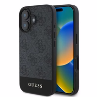 Guess 4G apatinė juostelė dėklas telefonui iPhone 16 Plus 6.7" - pilka