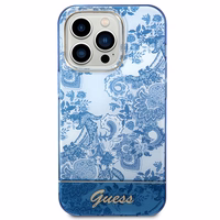 Guess GUHCP14XHGPLHB iPhone 14 Pro Max 6.7" mėlynas/mėlynas kietas dėklas Porcelain Collection