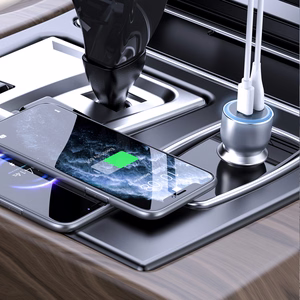 Dudao R4Ultra 120W Power Delivery Quick Charge LED Car Įkroviklis USB-A USB-C - Gray