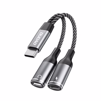 Dudao L13C+ 2in1 USB-C adapteris - pilkas
