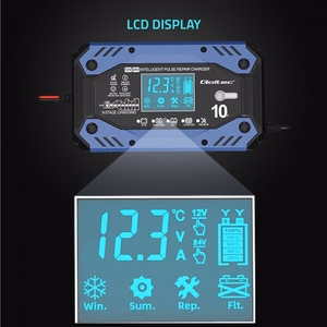 Qoltec 52482 зарядное устройство для автомобильного аккумулятора 12/24 V черный, синий