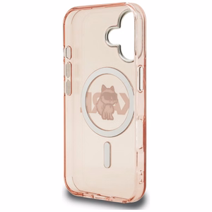 Karl Lagerfeld IML Choupette Sketch Logo MagSafe Dėklas iPhone 16 - rožinis