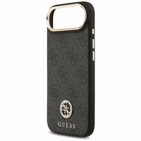 GUESS magnetinis dėklas telefonui IPHONE 17 Air, suderinamas su MagSafe GUHMP17MP4GRMDEK (PU dėklas su 4G Strass logotipu) juodas
