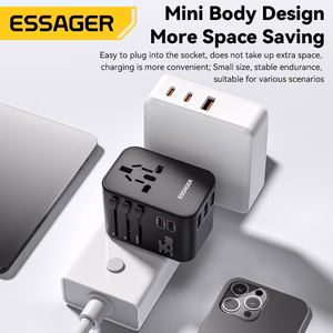 Įkroviklis Essager Travel Global 1 Juodas 35W (2xPD / 3xQC3.0) (EU / US / UK)