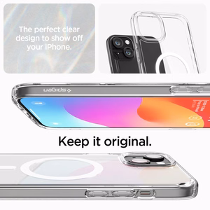 Spigen Ultra Hybrid Mag dėklas su MagSafe iPhone 15 – baltas