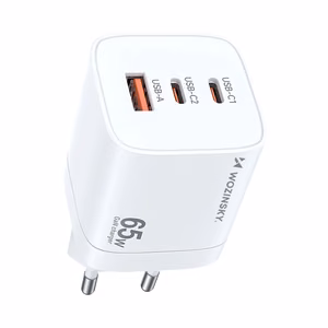 Wozinsky CGWCW 65W GaN sieninis įkroviklis USB-A / 2 x USB-C - baltas