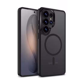 Crong Hybrid Matte Magnetic - MagSafe dėklas Samsung Galaxy S26 Ultra (juodas)