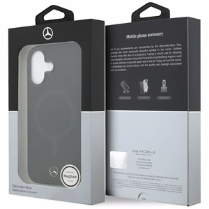 Mercedes paprastos lygios odos magnetinis dėklas telefonui iPhone 17 - juodas