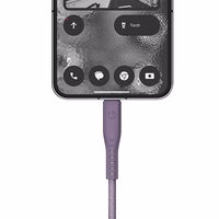 ENERGEA Laidas Flow USB-C - USB-C1.5m violetinis/purple 240W 5A PD Fast Charge