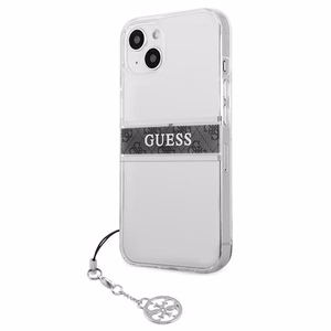 Guess GUHCP13SKB4GGR iPhone 13 mini 5.4" прозрачный жёсткий чехол 4G Gray Strap Charm