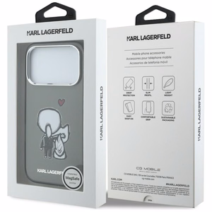 Karl Lagerfeld Karl & Choupette Back MagSafe Dėklas for iPhone 17 Pro - juodas