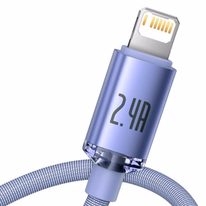 USB laidas Baseus Crystal Shine violetinis Lightning 120cm