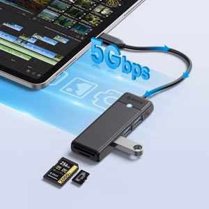 Orico PAPW3AT-C3 USB Hub 4-port 3x USB-A 3.0 with microSD/SD card reader 0.15 m - black