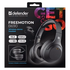 SAUGAUŠLĖS DEFENDER BLUETOOTH FREEMOTION B690 JUODAS