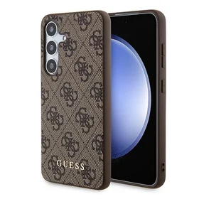 Guess 4G Metal Gold Logo dėklas telefonui Samsung Galaxy S24 - rudas