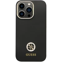 Guess GUHCP13LM4DGPK dėklas telefonui iPhone 13 Pro / 13 – juodas Silikoninis Logo Strass 4G