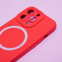 Silicon Mag dėklas for iPhone 16 Plus 6,7" raudonas