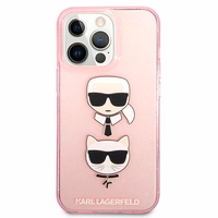 Karl Lagerfeld KLHCP13LKCTUGLP iPhone 13 Pro / 13 6,1\" Dėklas telefonui - rožinis Glitter Karl's & Choupette
