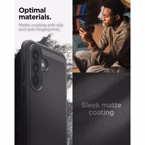 Spigen Rugged Armor dėklas Galaxy A57 5G matinis juodas