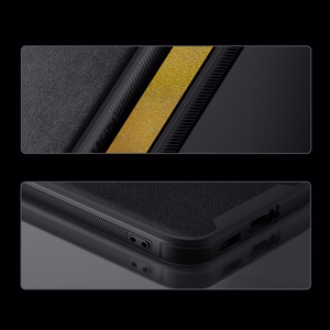 Nillkin CamShield Leather S dėklas telefonui Samsung Galaxy S23+ su kameros dangteliu juodas