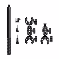 Motociklo / dviračio laikiklis PULUZ su vienu spaustuku ir asmenukių lazda 150 cm