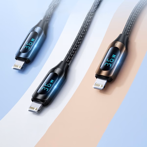 Wozinsky WUCLC2 Lightning - USB-C 36W 480Mb/s kabelis 2m su ekranu - juodas