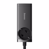 Baseus GaN3 Pro sieninis įkroviklis / maitinimo juosta 2xUSB + 2xUSB-C + AC, 100W (juodas)