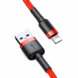 Baseus Cafule USB Lightning kabelis 2.4A 1m (juodas + raudonas)