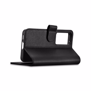 iCarer Piniginės dėklas Samsung Galaxy S23 odinis dėklas piniginė juodas