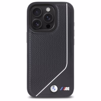 BMW M perforuota susukta linija Magnetinis dėklas iPhone 16 Pro - juodas