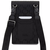 Karl Lagerfeld dėklas KLWBSAKHPCK rankinė - juoda Saffiano monograma Choupette