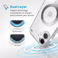 Speck Presidio Perfect-Clear ClickLock & MagSafe - iPhone 16 Plus dėklas (Clear / Chrome Finish / Serene sidabrinis)